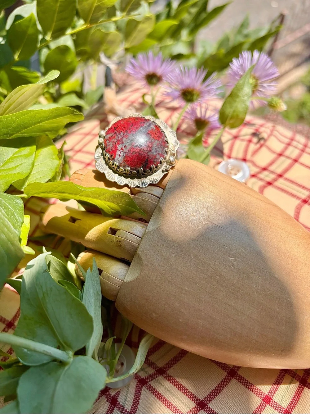 Handcrafted Southwest Inlaid Sonoran Sunset Silver Ring